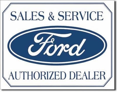 Ford Sales And Service Metal Sign
