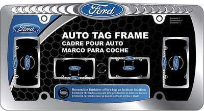 Ford truck car license plate frame chrome reversible emblem tag F-150 mustang