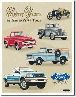 Ford Trucks 80 YR Tribute Metal Sign
