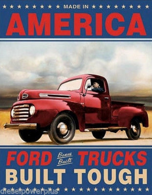 Ford Trucks Built Tough Metal Sign