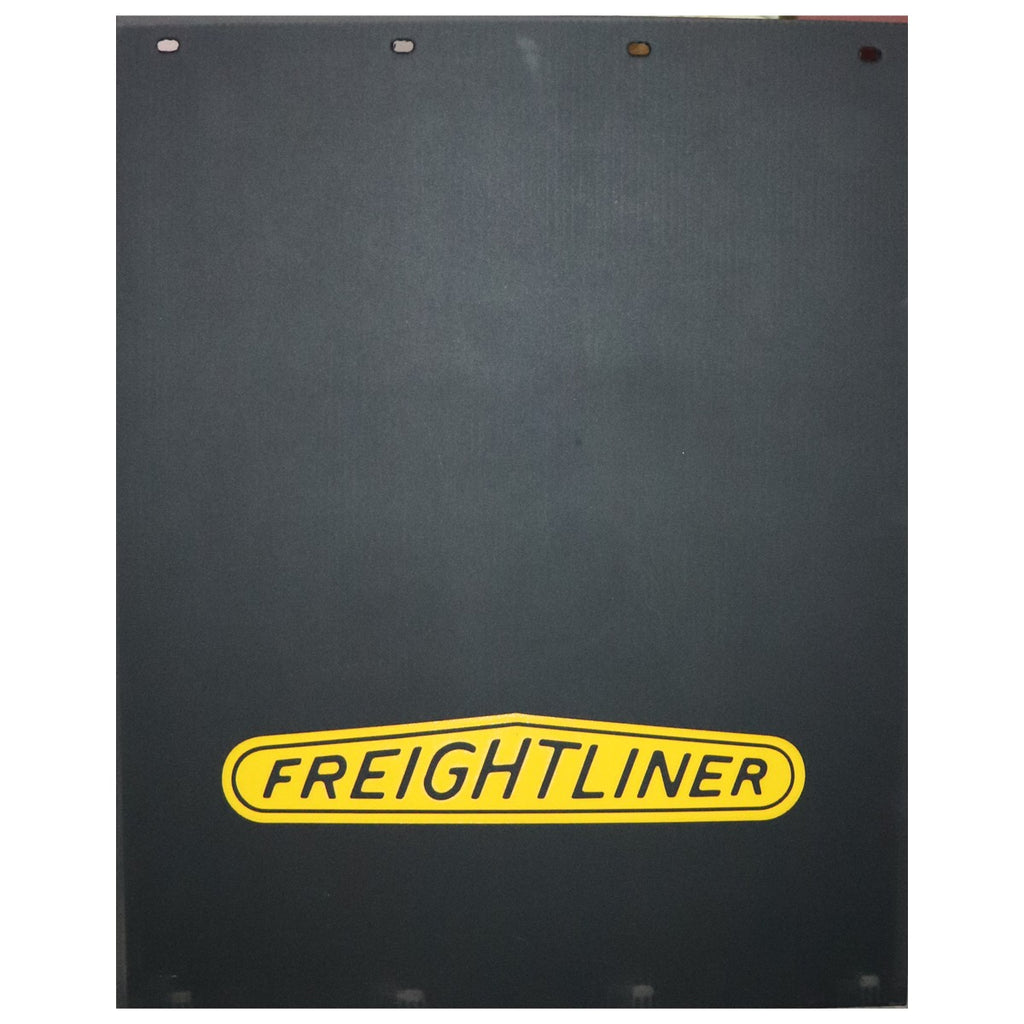 Freightliner 24 x 30 Black / Yellow Logo Poly Mudflap Set - (Pair)