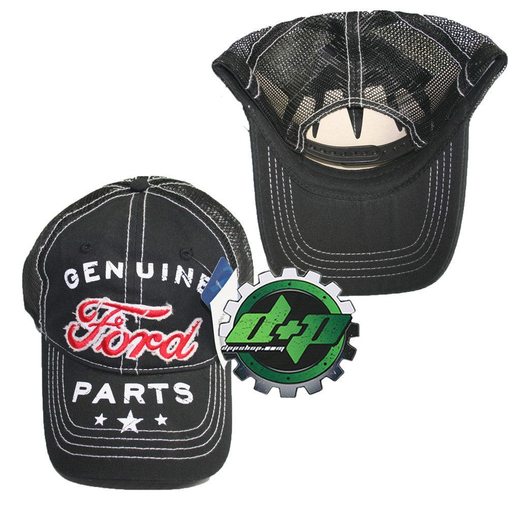genuine ford parts baseball cap hat mesh back black red 3d logo new adjustable