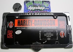 harley davidson 2 in 1 license plate auto car truck frame chrome bike tag scull