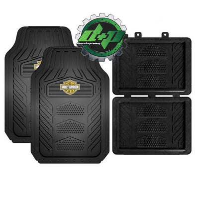 Harley Davidson 4pc. bikes floor mats emblem bar shield rubber car truck auto hd