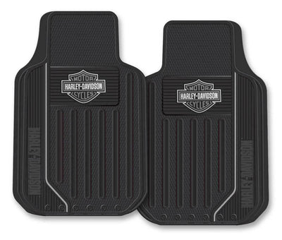Harley Davidson HD Elite gray and black floor mats set of 2