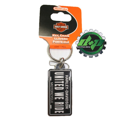 Harley Davidson key chain UNITED WE RIDE key ring Motorcycle plate tag