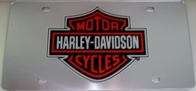 Harley-Davidson 1901 Acrylic Mirror Tag Orange Bar & Shield
