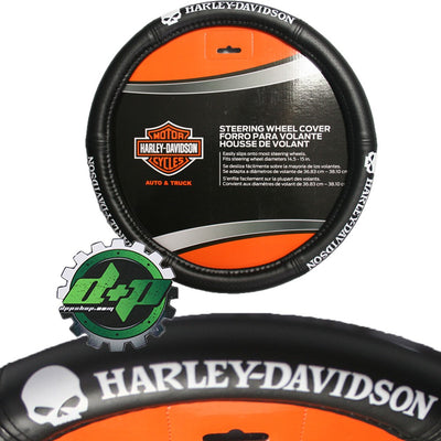 harley davidson rubber willie G steering wheel cover leather grip motorcycle HD