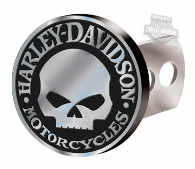 Harley-Davidson Hitch Cover, Willie G Skull Hitch Plug, Brushed Silver 2283
