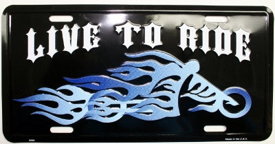 Harley Davidson "Live To Ride" motorcycle HD License Plate