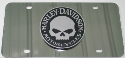 HD Skull Mirrored License Plate