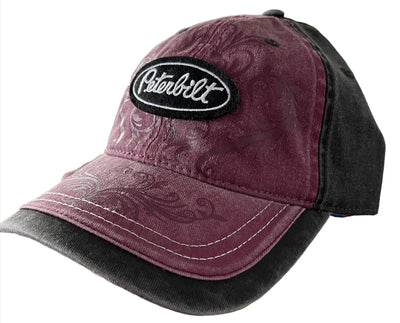 Womens Hat Aura Pink/Black Peterbilt Motors Trucker Adjustable Cap Girl Farm New