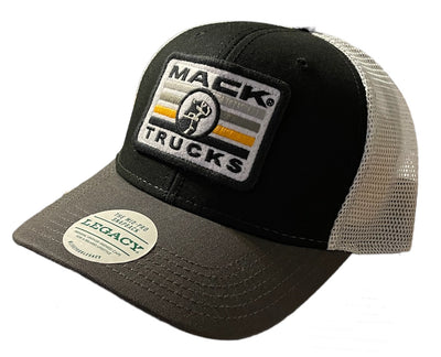 Mack Trucks Mid-Pro Snapback Patch Cap/Hat Black w/Silver Mesh