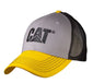 Caterpillar CAT Equpiment Low Profile Thick Stitch Grey Cap/Hat w/Black Mesh