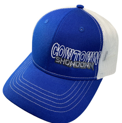Cowtown Showdown 2022 Embroidered YOUTH Hat Royal Blue/White with contrast stitching