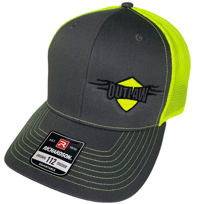 Outlaw Truck and Tractor Pulling Association Richardson Charcoal Gray Yellow Mesh Hat