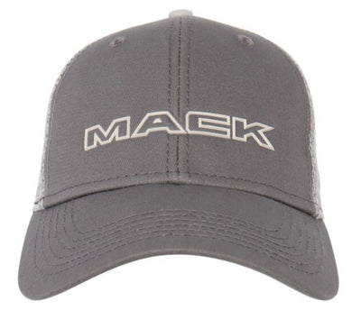 Mack Trucks 3D Wordmark Mack Logo Dark Grey Mesh Snapback Cap/Hat