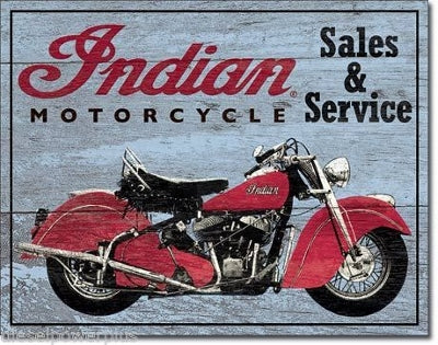 Indian Parts and Service Metal Sign