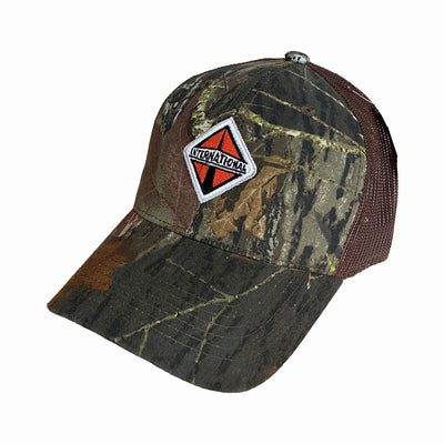 International Trucks Deer Hunting Camouflage Brown Mesh Snapback Cap/Hat