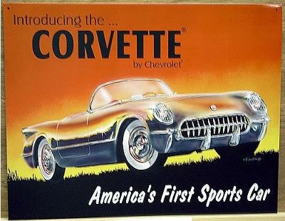Introducing The Corvette Metal Sign