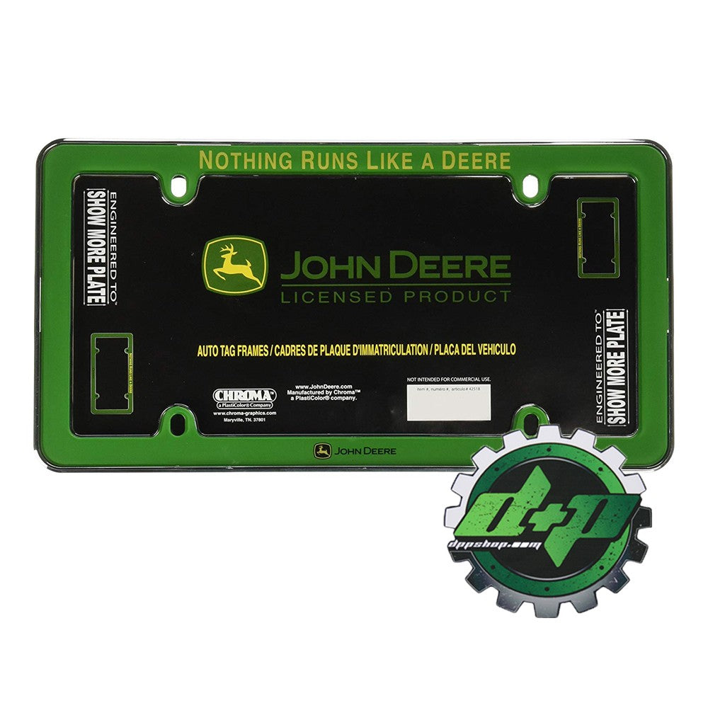 John Deere License Plate Frame JD plastic