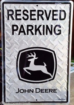 John Deere Reserved Parking Metal Sign