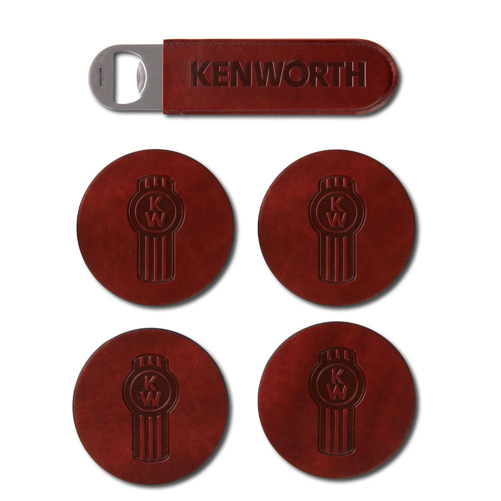Kenworth Motors - Soiree Stainless Steel Bottle Opener / Coaster Set