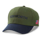 Kenworth Motors Truck Olive & Navy Tonal Flag Hat Embroidered Adjustable KW Cap