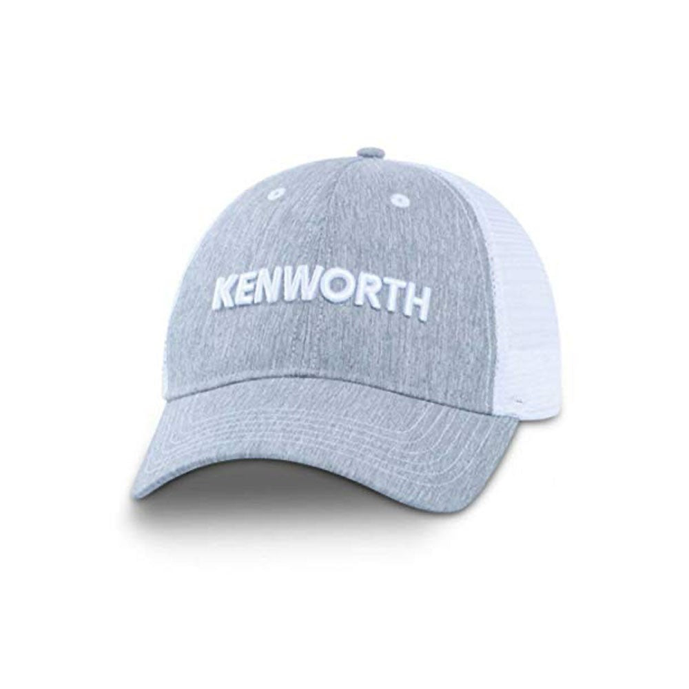 Kenworth Trucks Gray & White Linen Snapback Mesh Trucker Cap/Hat