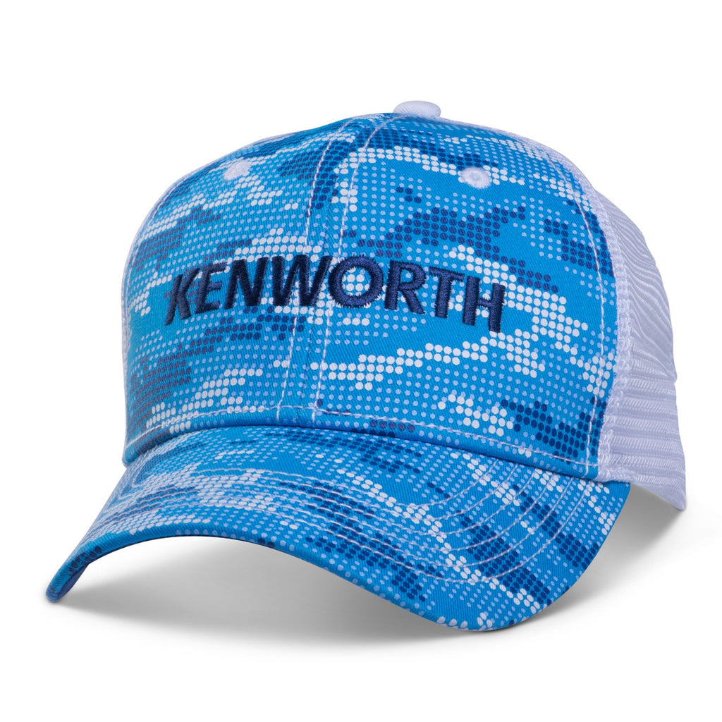 Kenworth Trucks KW Ocean Pixel Mesh Hat Blue w/ White Mesh Cap