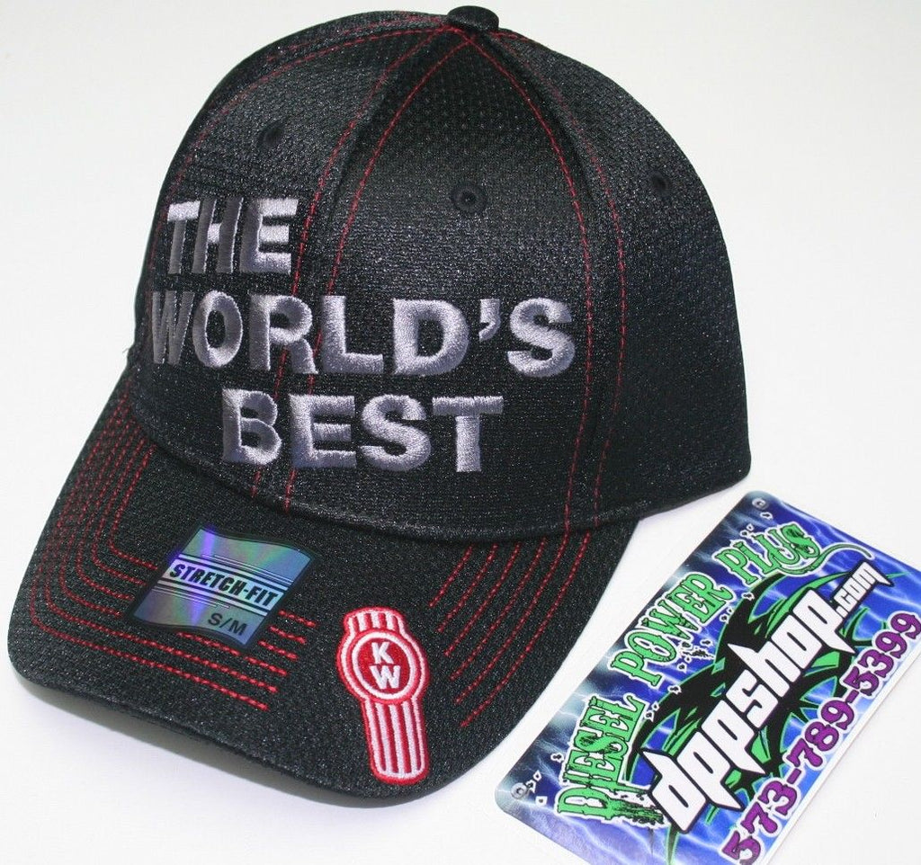 Kw kenworth the worlds best hat cap fitted embroidered mesh s/m l/xl