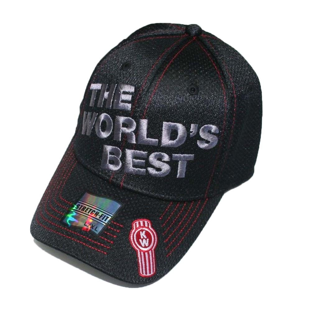 KW Kenworth The worlds Best hat Stretch fit fitted embroidered air mesh Cap