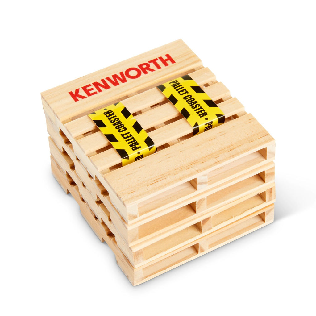 KW Kenworth Trucks Beverage Coaster wood Pallet Design cup holder 4 pack