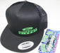 lime green embroidered black ford powerstroke trucker Flat bill ball cap hat snap back mesh diesel truck gear