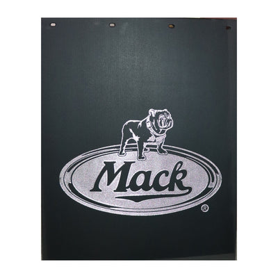 Mack 24 x 30 Black / Silver Logo Poly Mudflap Set - (Pair)