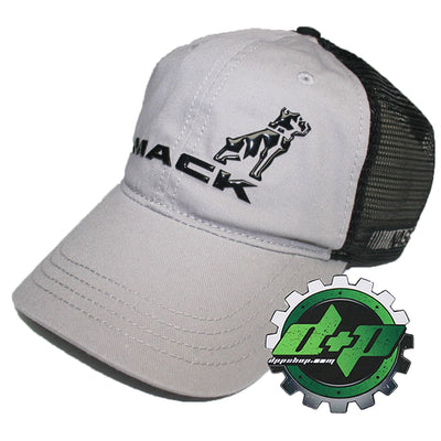 Mack Trucks nascar Grey & Black Mesh semi truck hat cap adjustable snap back new