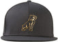 Mack Trucks Black Flat Bill Cap w/Gold Embroidered Bulldog Hat