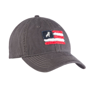Mack Trucks Bulldog American Flag Cap Grey Embroidered Hat