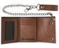 Mack Trucks Bulldog Brown Trifold PU Synthetic Leather Chain Wallet
