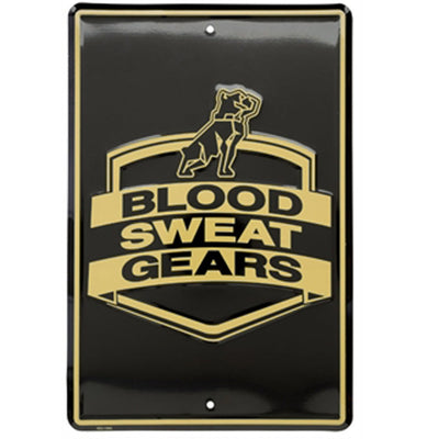 Mack Trucks Bulldog Logo Parking Metal Sign "Blood Sweat Gears" trucker decor