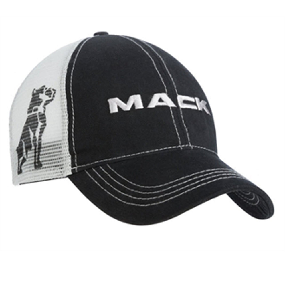 Mack Trucks Kid Black & Grey Mesh Embroidered Cap Bulldog Print Child Hat