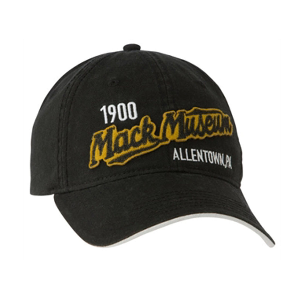 Mack Trucks Museum Hat 1900 Black w/Gold Chain Stitch Embroidered Cap