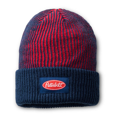 Peterbilt Blue Red Tech Knit Beanie Stocking cap warm hat toboggan ski sled