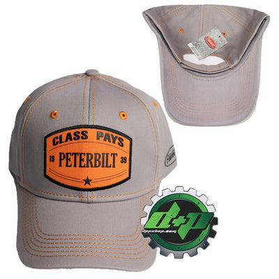 Peterbilt Motors 3D orange patch Class Pays Gray Hat PB trucks cap New