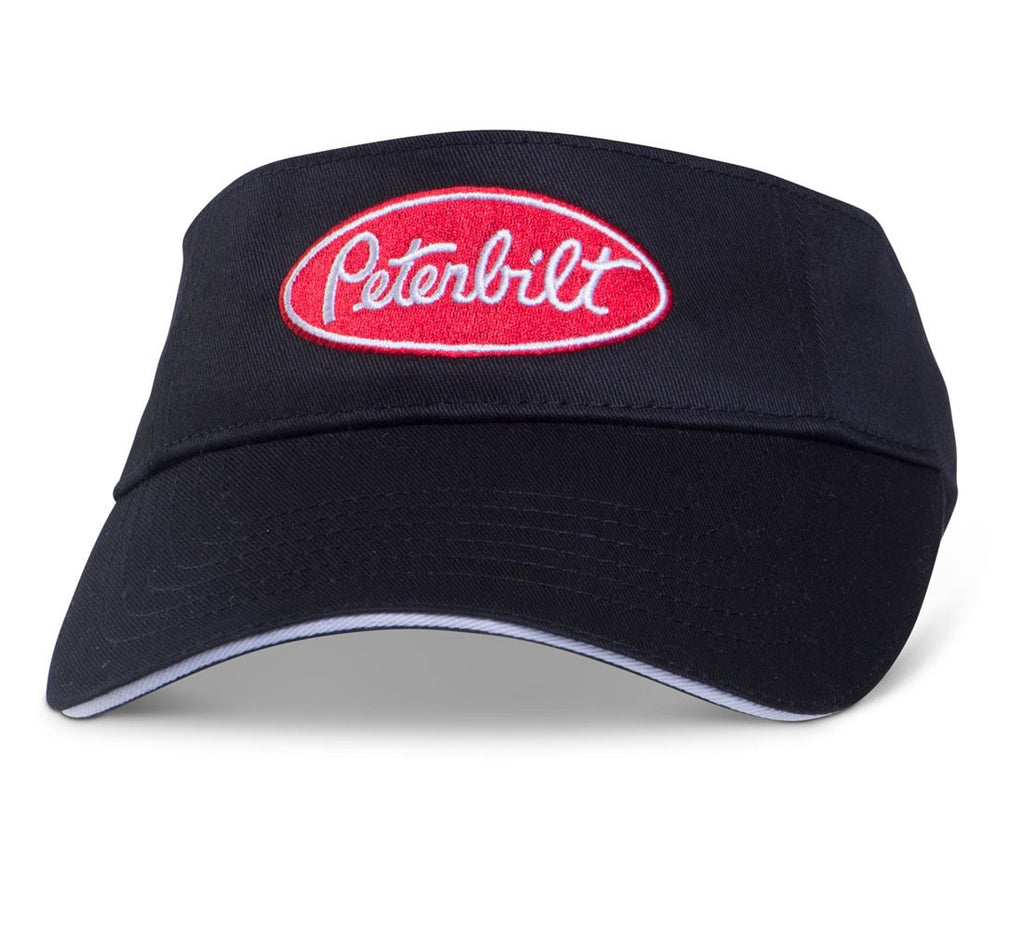 Peterbilt Motors Black Embroidered Visor Cap Summer Sun Shade Hat