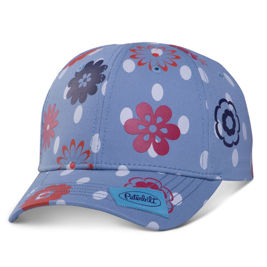 Peterbilt Motors Blue Girl's Flower Power Cap Youth Child Hat