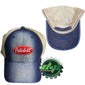 Peterbilt Motors Denim tan mesh back Hat faded jean center logo cap PB new