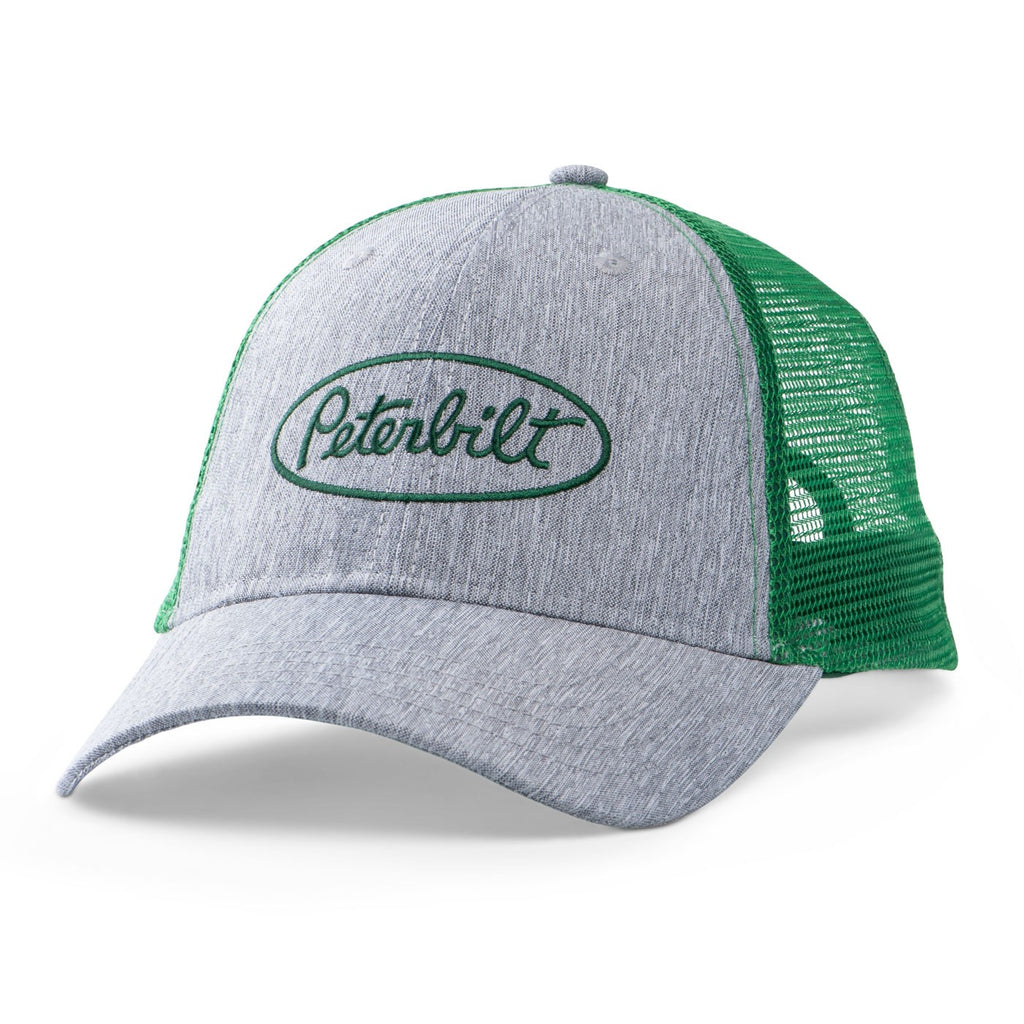 Peterbilt Motors Trucks Structured Suiting Green & Gray Mesh Snapback Cap/Hat