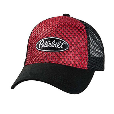 peterbilt trucker hat mesh back red black HONEYCOMB MESH CAP