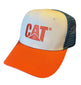 CAT Caterpillar Trucker Blue Mesh Chino Cap Hat